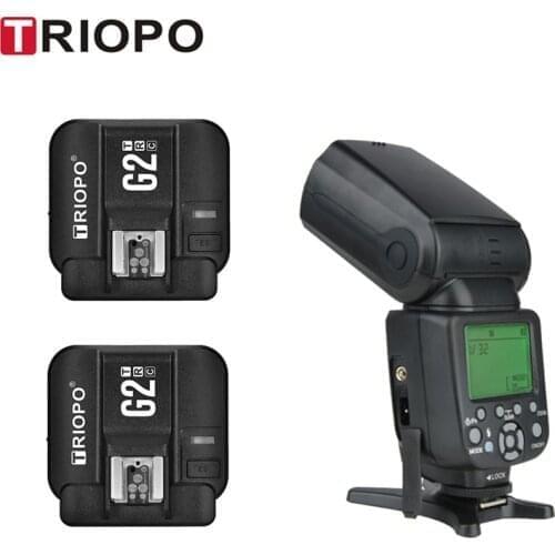 TRIOPO TR-988 Professional Flash Speedlite TTL + G2 Trigger Recriver for Canon d5300 Nikon d5300 d200 d3400 d3100 DSLR Camer