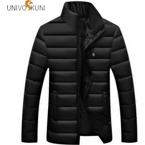 UNIVOS KUNI Winter Mens Warm Cotton Clothing Comfortable Thickening Youth Stand Collar Down Jacket Regular Coat Q5209