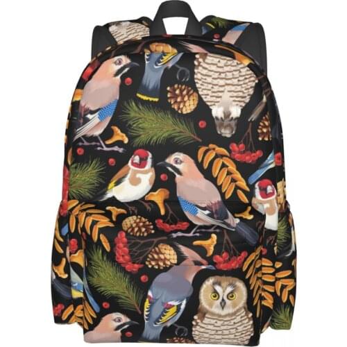 Owl Birds Pattern Large Capacity Backpacks for School Travelling Hiking Camping Teenage Girls Book Bag Women Casual Daypacks