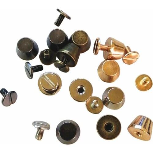 XUNZHE 20Pcs Pure Copper Bucket Rivets Punk Plating Color Rivets Leather Craft diy Studs Tubular rivets decorating