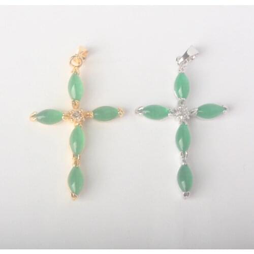 35x24MM New Jades Exquisite Cross Pendant 1PCS