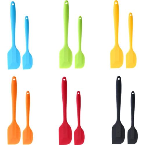 2Pcs Baking Pastry Spatula Set Silicone Spatula Non-stick Kitchen Cream Butter Cake Spatula Mixing Batter Scraper Mixer Bakeware