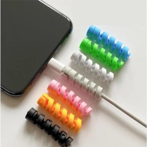 KEITHNICO 20Pcs Flexible Spiral Tube Cable Winder Protector Wire Cord Organizer Protetor for iPhone Apple Watch Charging Cable