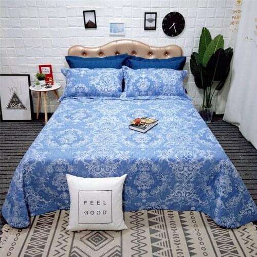 2019 new products Cotton printing Bedspread Fitted Sheet Pillowcases 2/3 Luxury Thickening Quilting Bedding