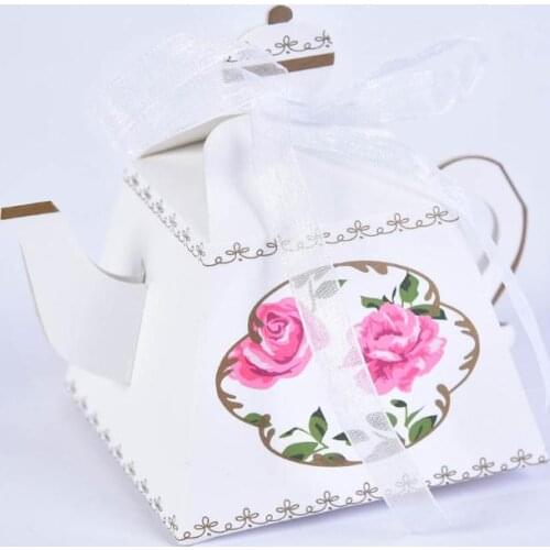 5 PCS Teapot Shape Gift Box Candy Boxes Wedding Gifts Party Favors For Guests Bridal Birthday Baby Shower Party Decoration