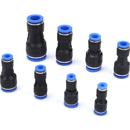 50PCS Air Pneumatic Push in Connect Fitting OD Tube Straight with reducing Connector Gas Connector Slip Lock Quick Coupling