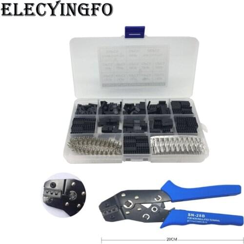 620pcs Dupont Connector 2.54mm, Dupont Cable Jumper Pin Header Kit, Male Pins+Female Pin Connector with Crimping pliers tool