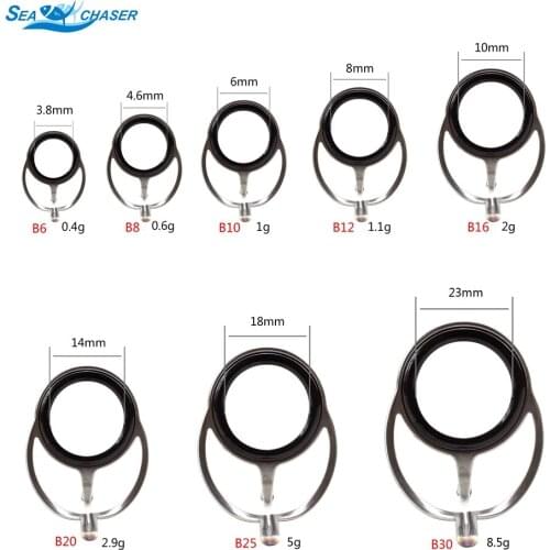 8PCS Repair Fishing Rod ring Stainless Steel Fishing Rod Guide Eyes Guides Line Rings Pole Repair Kit Set