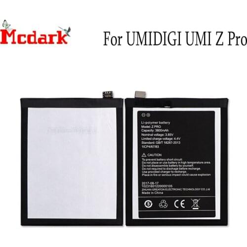 For Umidigi Umi Z Pro Battery For UMIDIGI Z Pro Bateria Batterie Batterij Accumulator 3800mAh