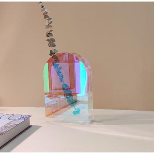 New Arrive Acrylic Coloured Vase ,Rainbow Color Acrylic Flower Vase