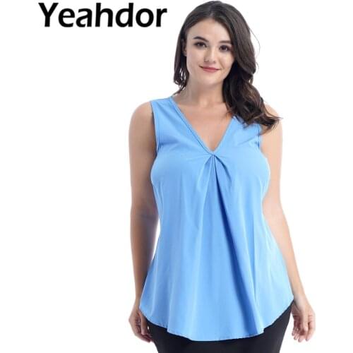 Big Size Women Summer Casual Shirt Vest Tops V Neck Sleeveless Irregular Hem Shirt Top Tank Fashion Commute Office Work Costume