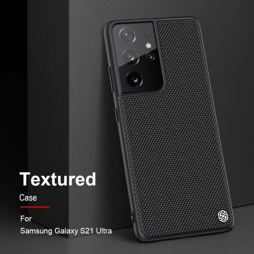 10PCS for Samsung S21 Ultra Cover Textured Nylon Fiber Hard PC Panel+TPU Frame Back Cover for Samsung S21 NILLKIN