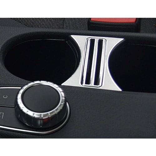 Center Console Cup Holder Trim Sequin Chrome Interior Frame For Mercedes Benz A GLA CLA Class CLA180 200 220 CLA260