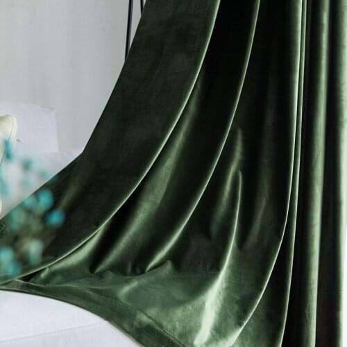 European Velvet Curtain Luxury Flannel Curtain Bedroom Living Room Solid Color Shade Curtains