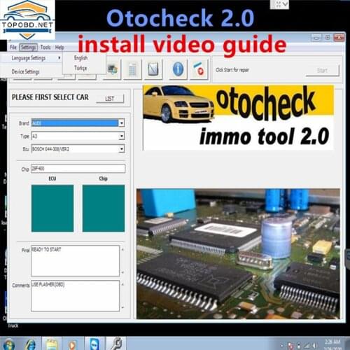 Hot selling Immo Software Otochecker 2.0 OTO Checker Cleaner Advanced Immo Repair System for Immobilizer Otochecker software