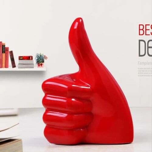Home Decorative Ceramic Crafts Creative Thumbs Up Office Room Decorations Desktop Ornaments Birthday Gifts Household Supplies