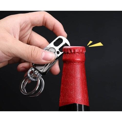 Fashion Creative Beer Bottle Opener Car Keychain For Men Gifts Finger Tip Toy Car Key Ring Alloy Key Chain Car-styling Keyring
