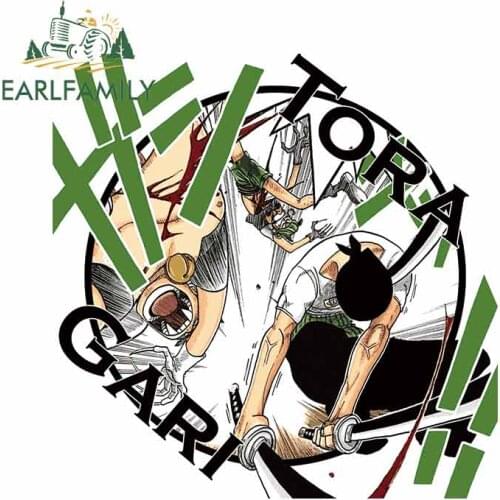 EARLFAMILY 13cm x 13cm for Roronoa Zoro DIY Motorcycle Decal Vinyl Car Stickers Body for Car Anime Occlusion Scratch