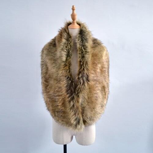 New arrival faux fox fur shawl super big women winter party outdoor cool fur scarf long fake fur collar multifunction fur wraps