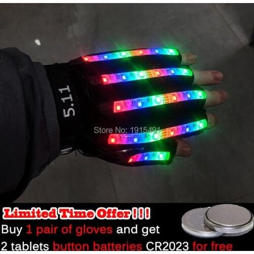 Newstyle 6 Color Party DIY Decorative LED Rave Party Accessories Glowing Gloves Halloween Gloves for Glow In Dark Party Supplies