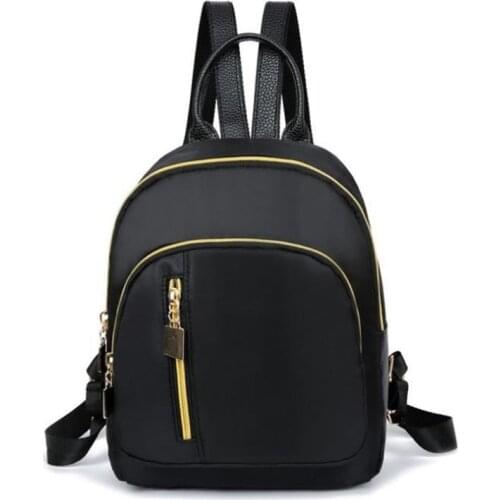 New Womens Fashion Girl School Bag Multi-function Small Backpack Cute Backpack Satchel Women Shoulder Rucksack Black