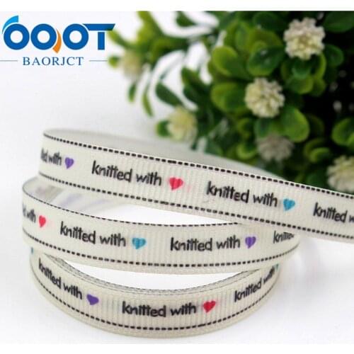 OOOT BAORJCT 10mm 10yard English letter ribbons Thermal transfer Printed grosgrain Wedding Accessories DIY handmade material