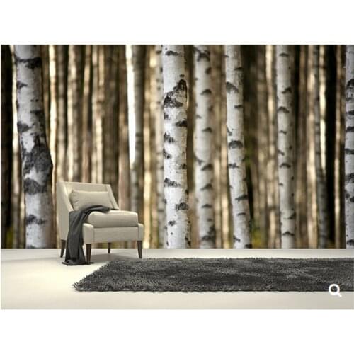 Custom natural landscape wallpaper,Birch Trees,3D photo backdrop for the living room bedroom kitchen waterproof wallpaper