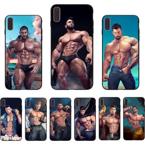 Strong mens physique Hard Mobile Phone Back Cover Case For Iphone 7 8 Plus XR X 6 6S Shell 11 Pro XS Max 12 Mini SE 2020 5 Coque