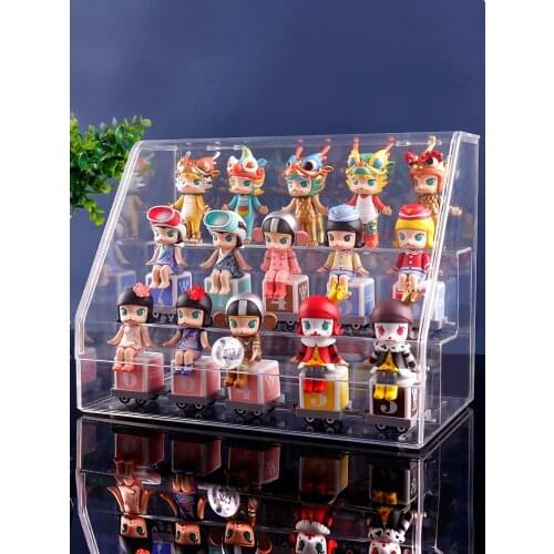Dust-proof Figure Storage Display Cabinet Plastic Acrylic Blind Box Action Figure Display Stand Transparent Storage Box ZH242