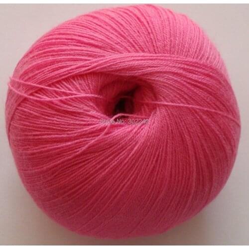 Sale 6balls X 50g LACE pure high quality cashmere Yarn Knitting hot pink 009
