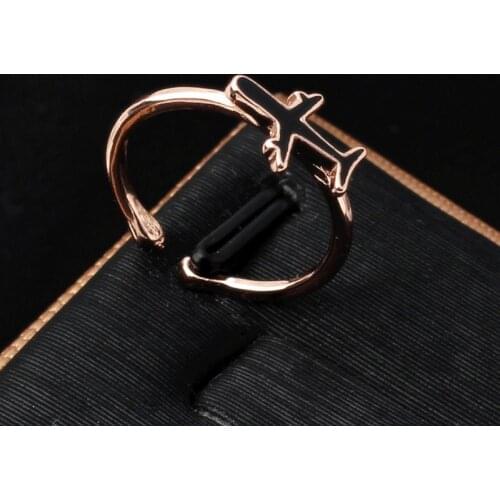 MOREDEAR mini airplain adjustable ring for women kids jewelry tiny plane air plain sculpture ring