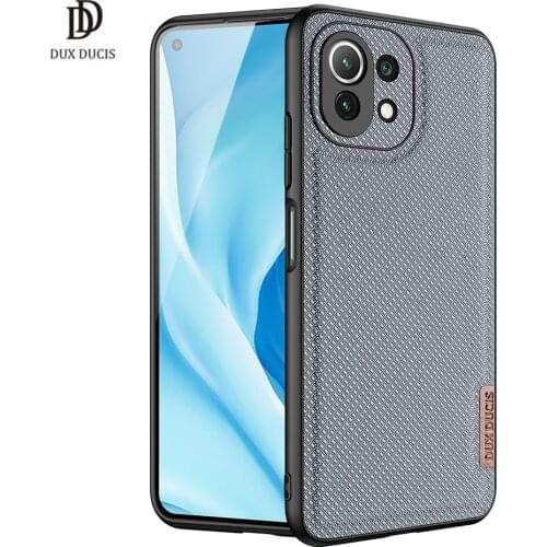 DUX DUCIS Fino Series Case For XIAOMI Mi 11 Lite 5G Case Woven Fabric Protecting Case Anti-Shock Non-Slip Original Slim Design