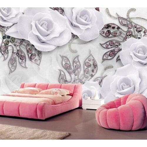 Nordic modern jewelry flower 3D wallpaper mural Papel de parede for living room TV sofa wall bedroom wall papers home decor cafe