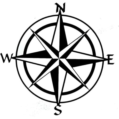 Funny Compass Travel Wanderlust Direction NSWE KKs Reflective Car Sticker Waterproof Laser Fashion Pvc 15cm X 15cm