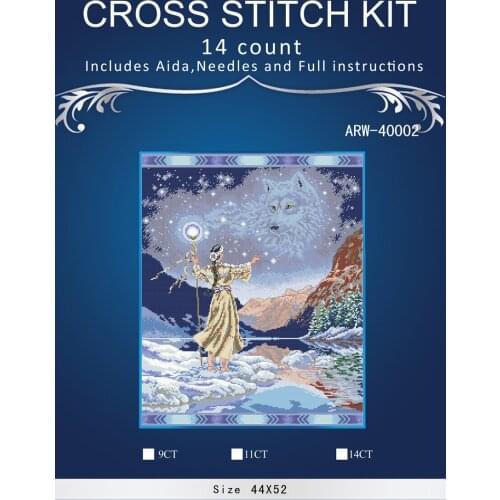 Top Quality Beautiful Lovely Counted Cross Stitch Kit Kindered Spirits Spirit Wolf Eagle Starry Night Lake dim 72540 46x5