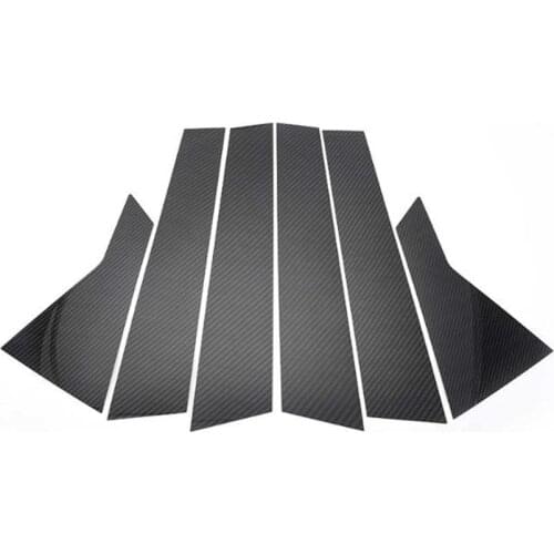 6pcs/Set For Honda ACCORD 10th 2018 2019 Carbon Fiber Protective Trim Cover Car Window B-pillars Cars Pillar Sticker Car Styling