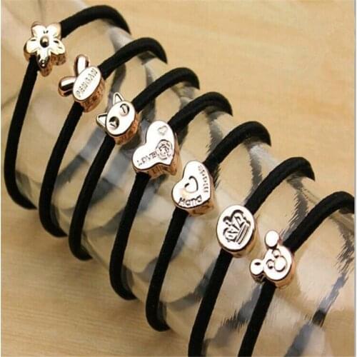 1 pc /10 pc Hair Rope Women Black Elastic Rubber Band Ponytail Holder Headband New Hair Styling Tools hair Rope