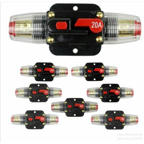 100A 80A 60A 50A 40A 30A 20A Car Truck Audio Amplifier Circuit Breaker Fuses Holder DC 12V-24V Stereo Rearmable Fuse Fusible