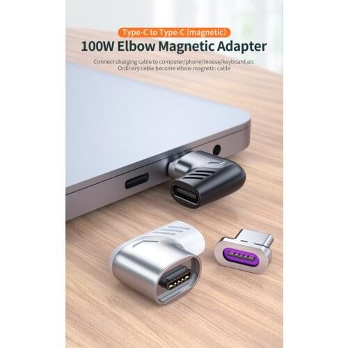 100W/5A Type-C USB Data Connector Host Adapter Cable Quick Charge Elbow Magnetic Connector For Samsung/Huawei Microusb Adapter