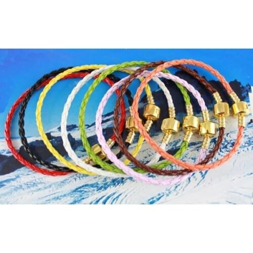 150PCS Mixed Colours Leather Charm Bracelet #20105