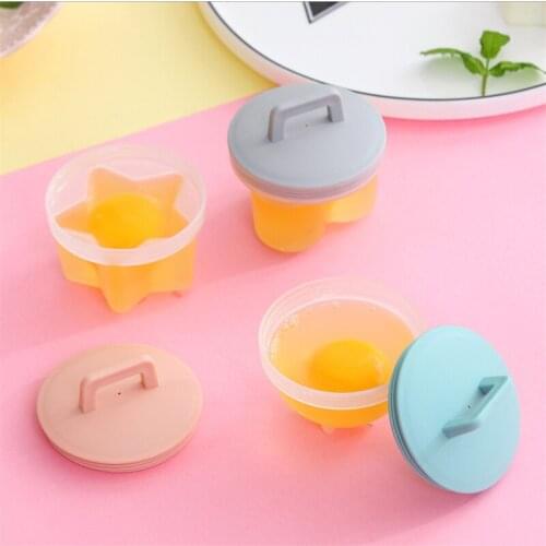 4pcs Silicone Egg Poacher Breakfast Steamed Egg Mould Cook Poach Cup Kitchen Cooking Tools Oil Brush Silicone Poacher