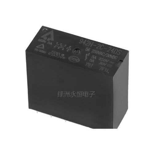 5pcs Relay 942H-2C-24DS 24VDC 250V 5A relay 8 pin relay Two open and two closed