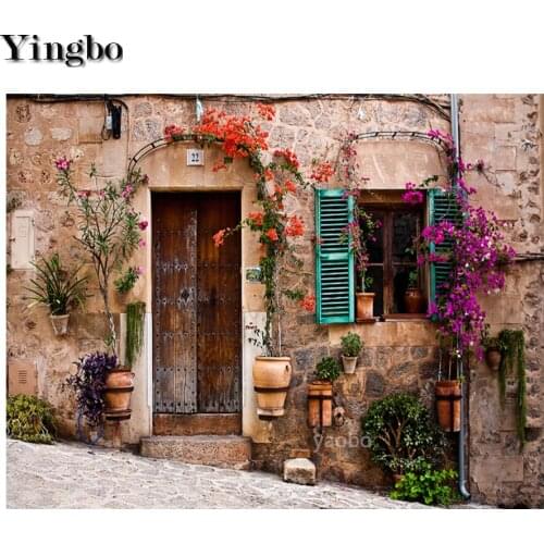 5D DIY Diamond Painting Europe town landscape garden Diamond Embroidery Diamond Mosaic Full Square round drill Home Decoration