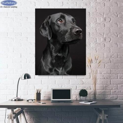 Diamond Embroidery Black labrador dog 5D DIY Diamond Painting rhinestone Diamond Mosaic needlework Cross Stitch Animal dog decor