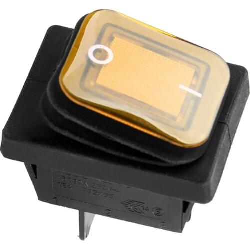 Auto Car Boat Light Rocker 12V 4 Pins On/Off Toggle Yellow Switch Waterproof