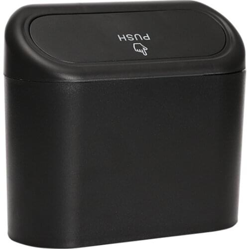 Black Abs Square Pressing Type Trash Can Car Trash Interior Organizer Storage Box Car Garbage Bag Auto Storage Bin Accessories