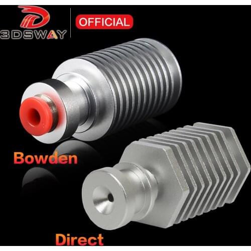 3DSWAY 3D Printer Parts Heatsink Bowden For V6 J-head Extruder 1.75mm Filament Smooth Throat Radiator Long Distance Heat Sink
