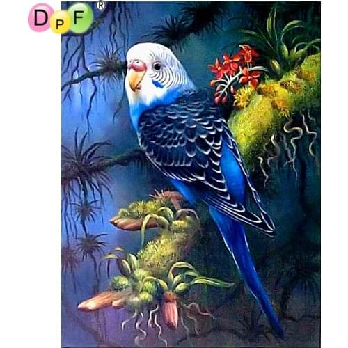 DPF DIY Blue parrot 5D needlework diamond painting cross stitch crafts 3D diamond embroidery home decor full square mosaic kit