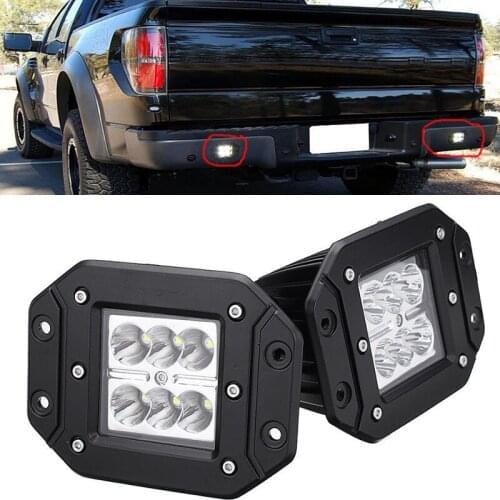 2x 4" Mount Spot / Flood 6 LED Light Bar Backup Reverse Rear Bumper Lamp For Off Road lada 4x4 Jeep Pickup Camper Trailer Dodge
