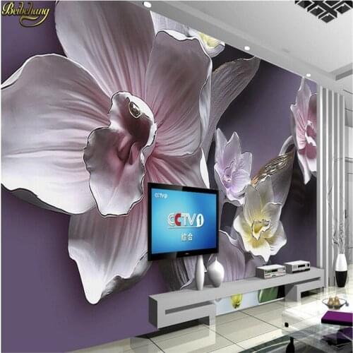 Beibehang Custom Photo Wallpaper Frescoes 3D Floral Embossed Background Wall Background Walls Floral frescoes papel de parede